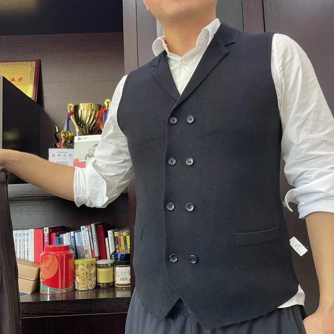 DAIJI/黛积6367男士西装领双排扣商务马甲