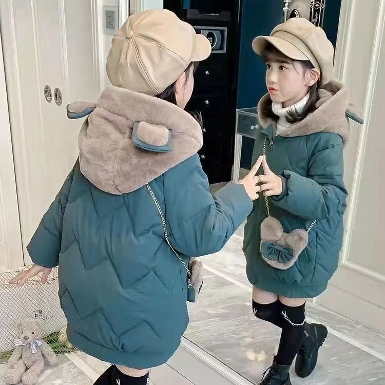 【小扬哥推荐】女童棉衣外套洋气加绒加厚中童棉袄女孩冬季时尚棉