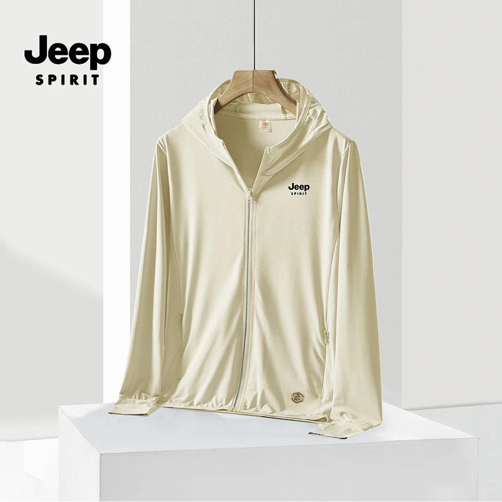 JEEPSPIRIT吉普夏季凉感防晒衣防紫外线轻薄透气皮肤衣户外休闲