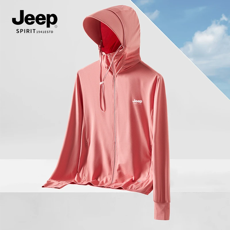 JEEPSPIRIT吉普冰丝防晒衣女士夏季透气防紫外线防晒服休闲外套