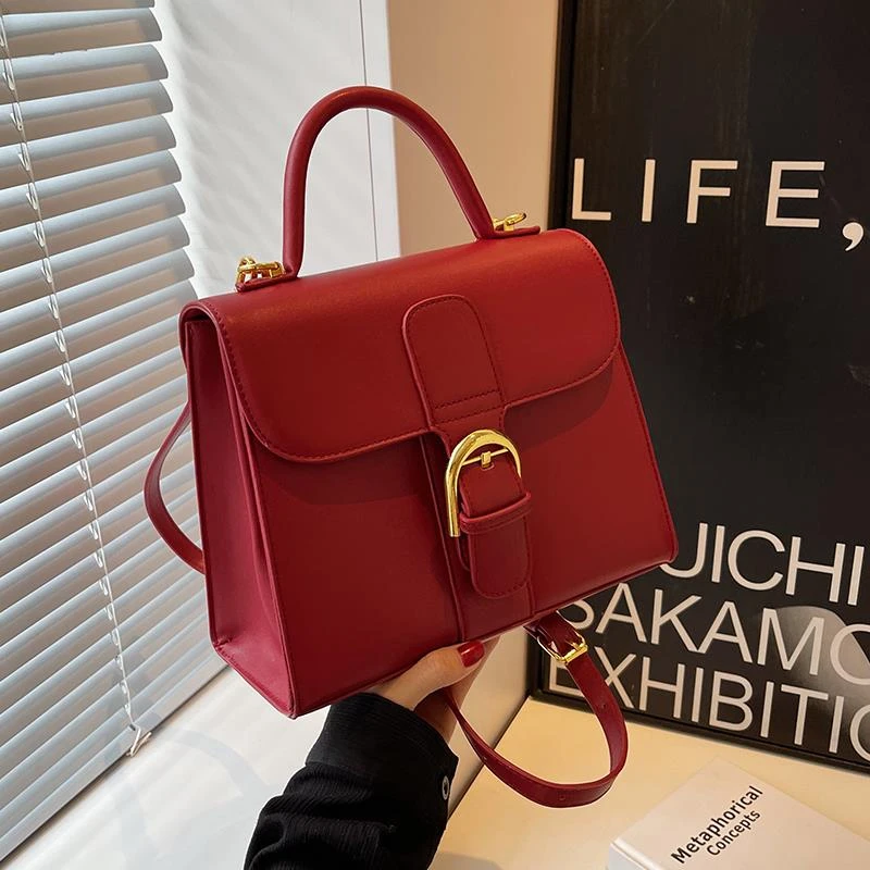 上新红色手提小包包女2023新款洋气新娘包高级质感百搭结婚斜挎包
