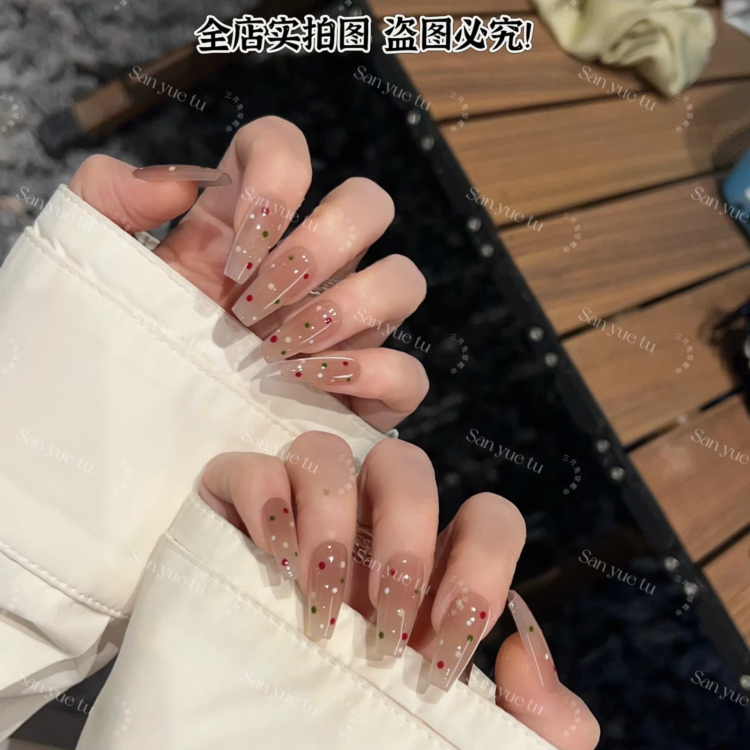 草间弥生-三月兔手工可爱波点夏日显白气质穿戴甲