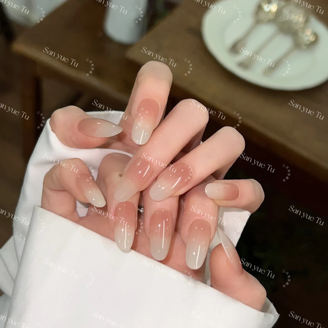 【桃雾】-（12片）三月兔手工纯欲裸色显白穿戴式气质穿戴甲