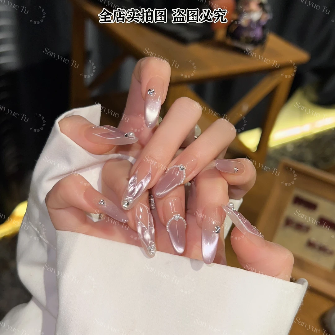 三月兔/索菲亚-手工夏季人鱼款甲片可拆卸显白穿戴甲