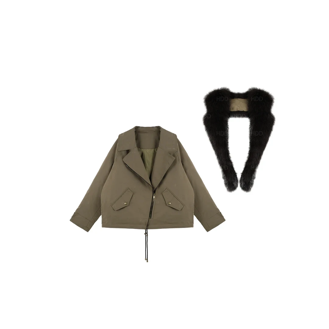 2024年冬季新款女款气质时尚显瘦高级感棉服轻奢高级感外套拼接