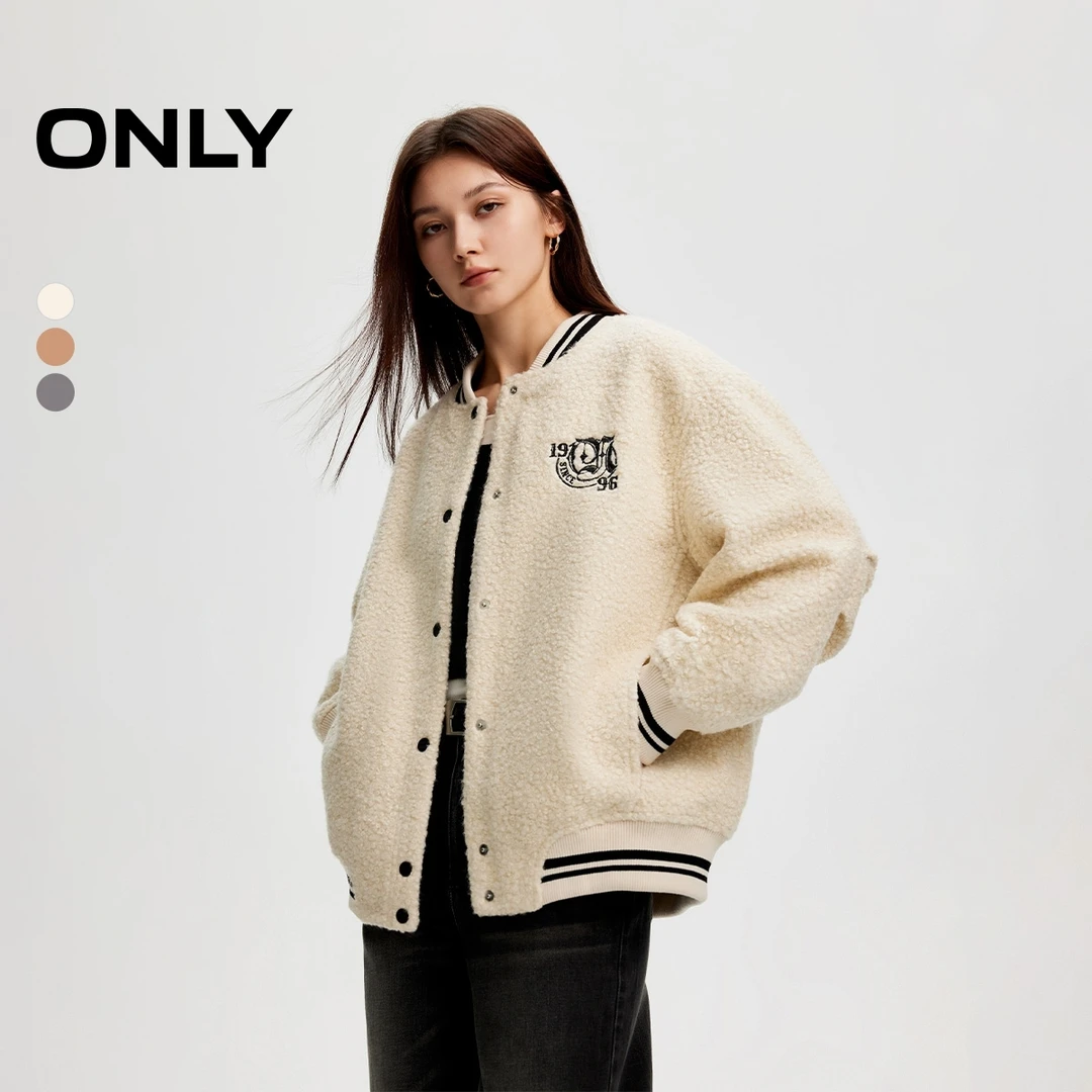 ONLY2024秋季新款字母刺绣棒球领棉服女|124322003