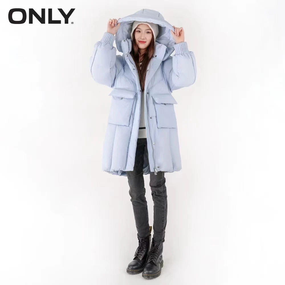 ONLY秋冬春装休闲90白鸭绒热力保暖中长款宽松羽绒服女|122412032