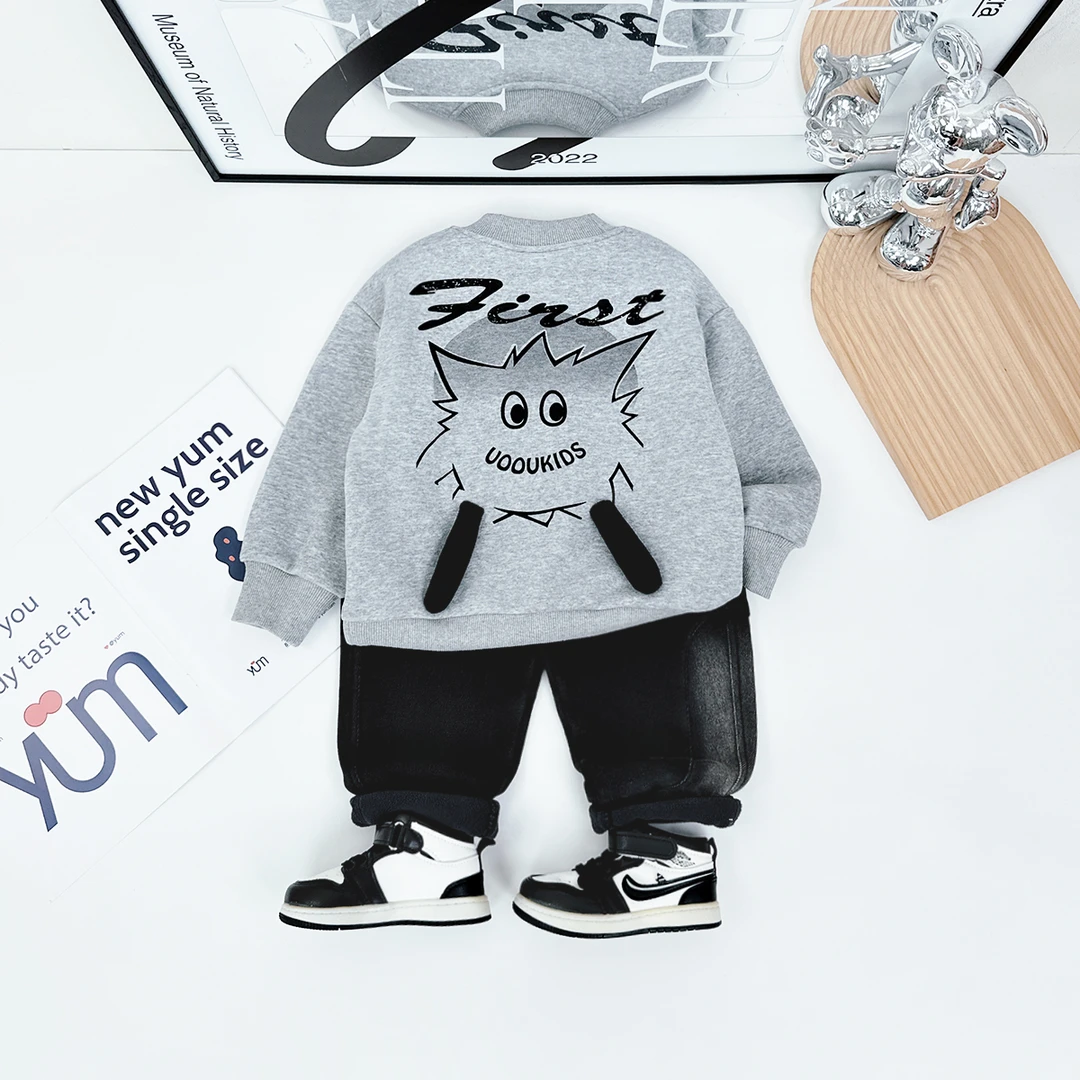 儿童卫衣加绒款长袖2024新款秋冬装男童 D-BD89002 悠悠童话童装