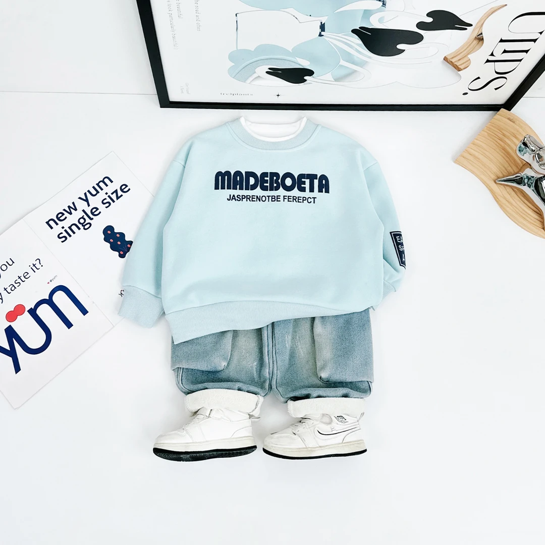 男童卫衣加绒款长袖2024新款秋冬装男童 D-HZ241501 悠悠童话童装