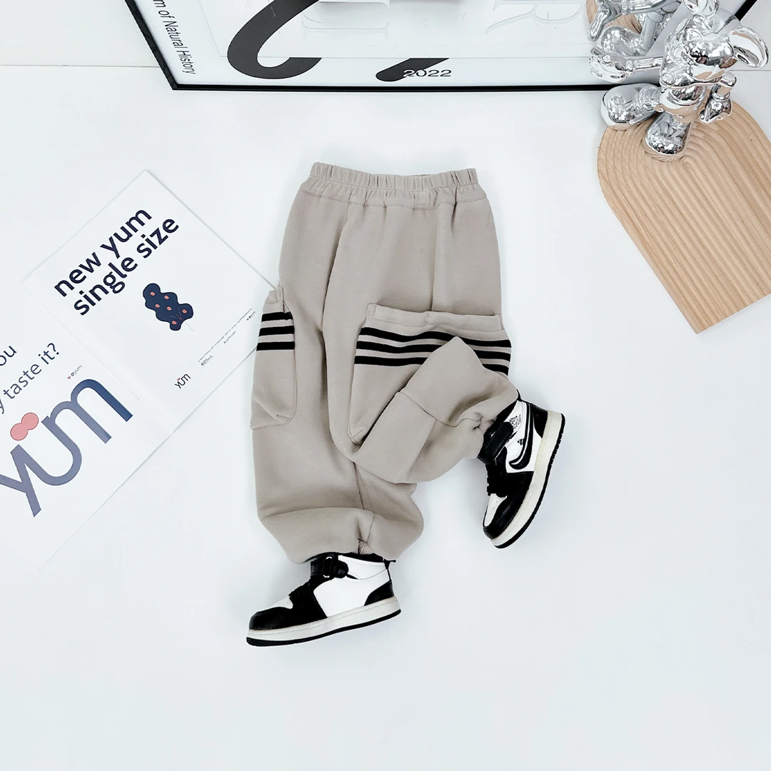 儿童加绒裤子男童运动裤2024新款秋冬装 D-HS24116 悠悠童话童装