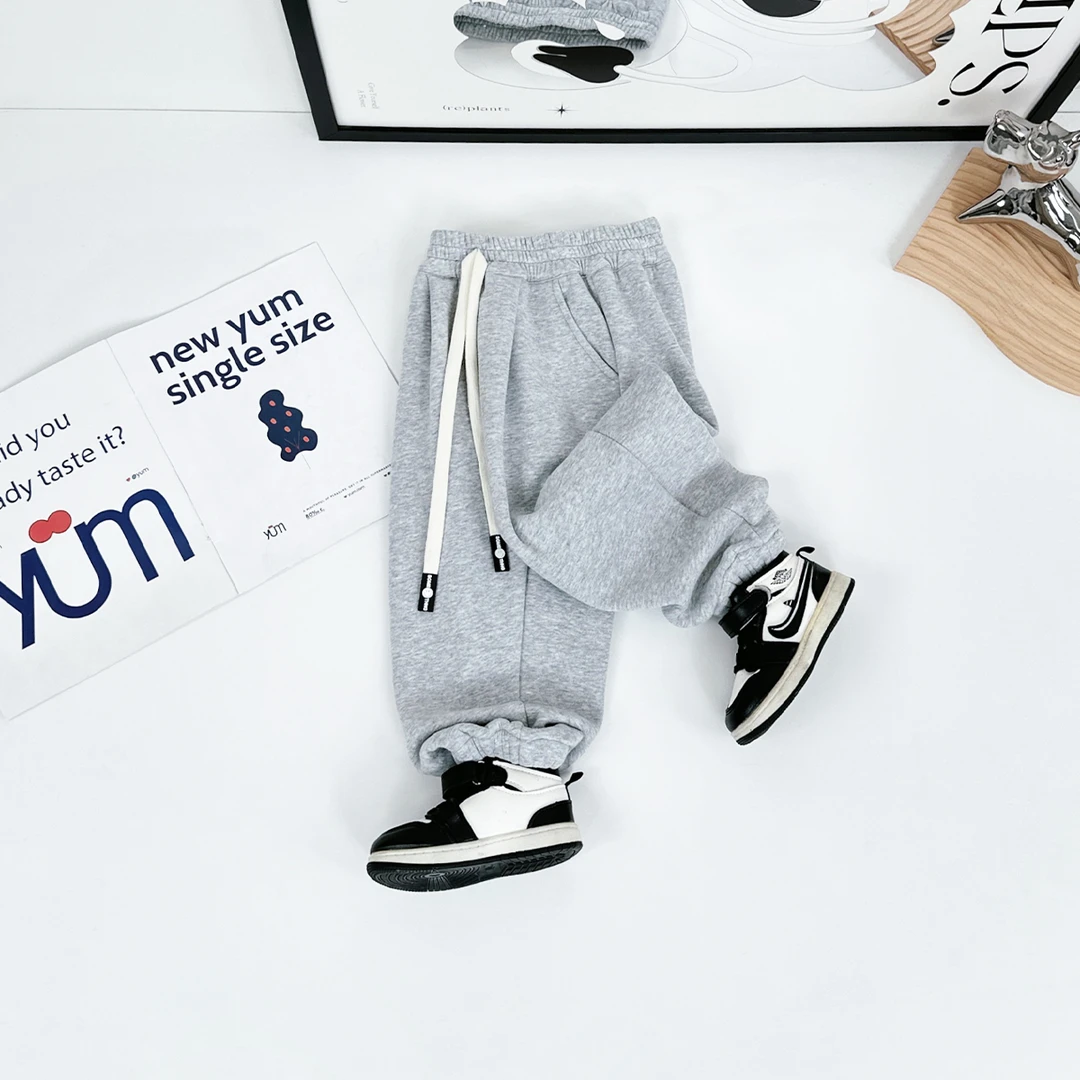 儿童加绒裤子男童运动裤2024新款秋冬装 D-BQ24885N 悠悠童话童装