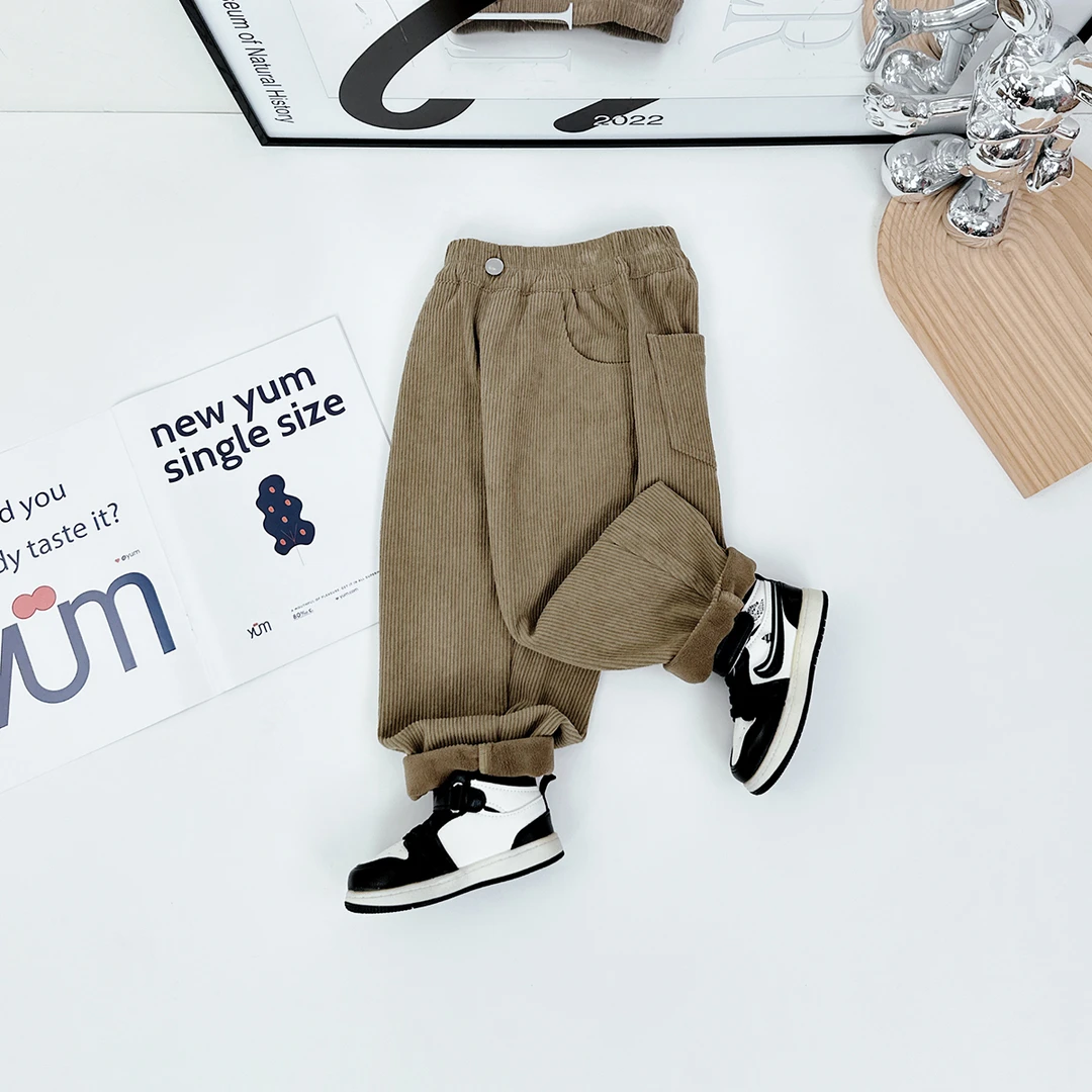 男童加绒裤子儿童休闲裤2024新款秋冬装 D-CXF3516 悠悠童话童装