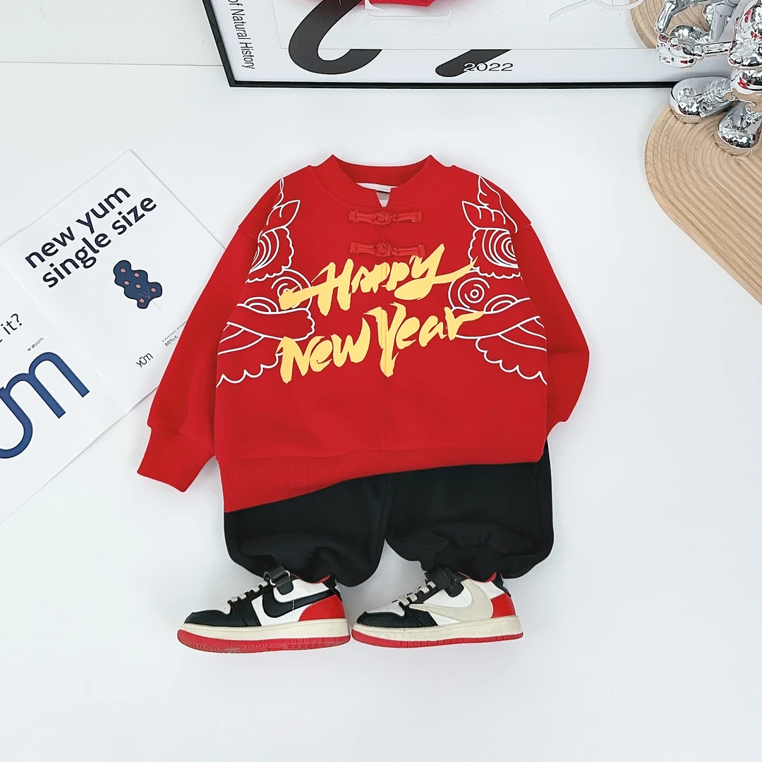 儿童卫衣加绒款长袖2024新款秋冬装男童D-BQ241205D 悠悠童话童装