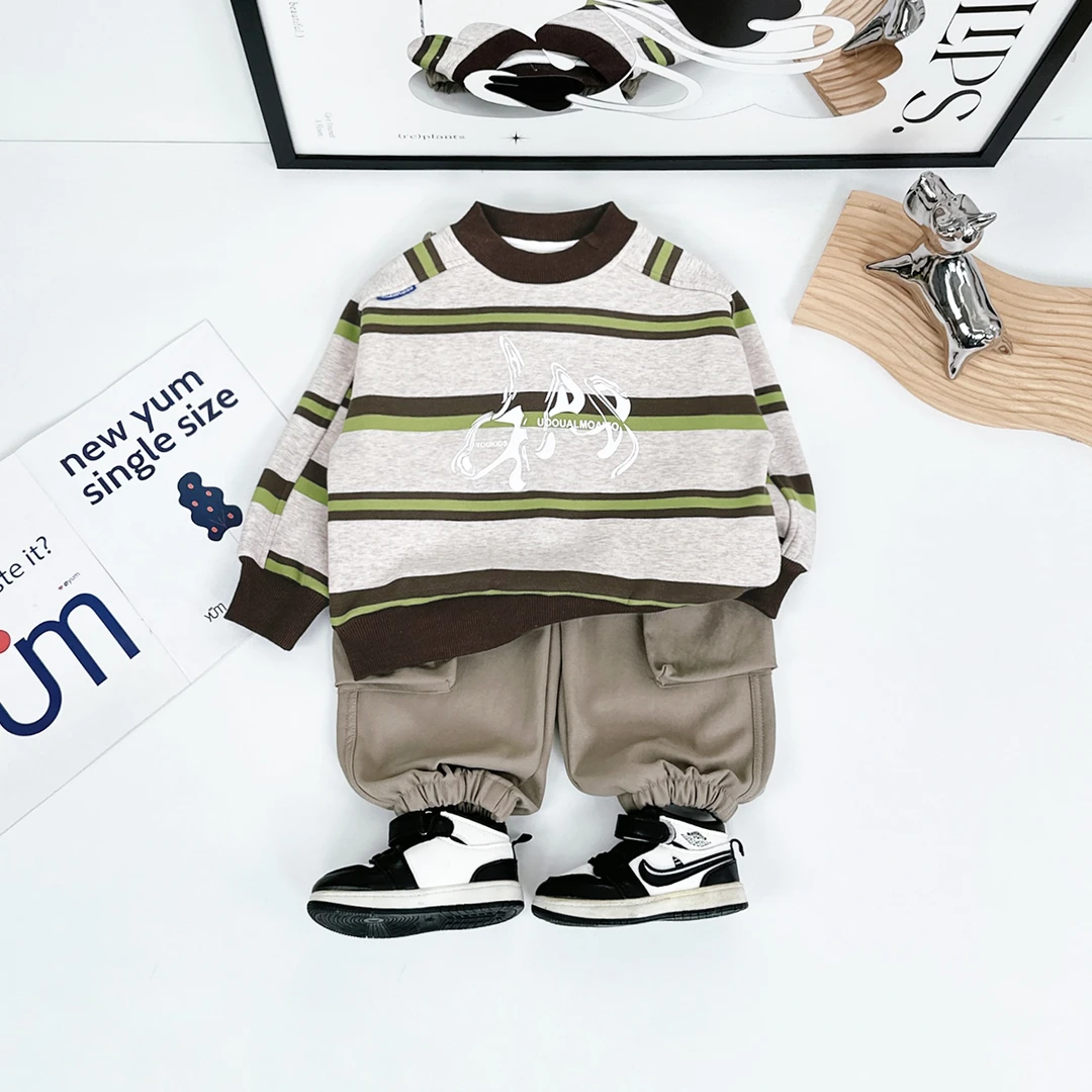 儿童卫衣加绒款长袖2024新款秋冬装男童 D-HZ241282 悠悠童话童装