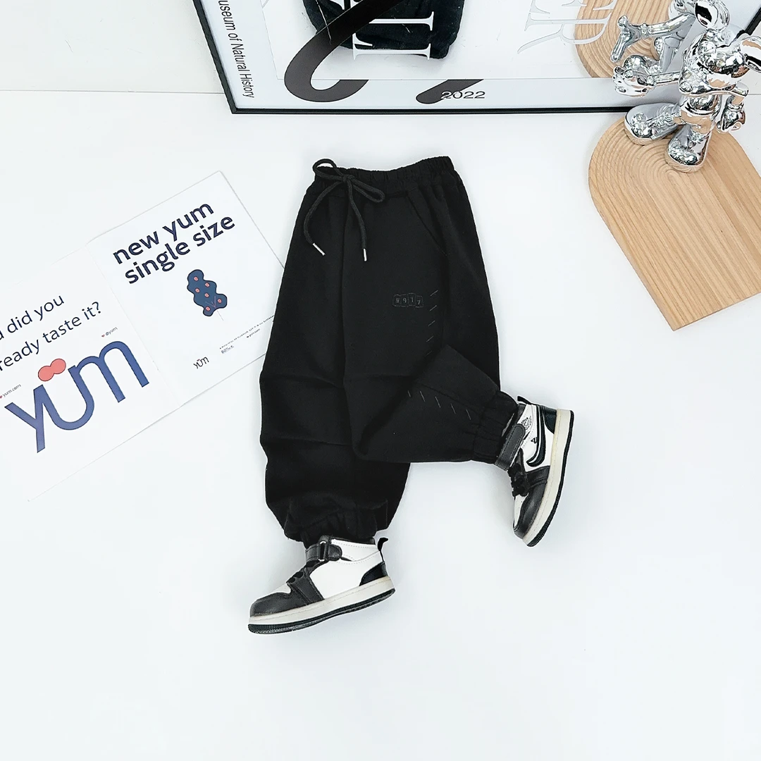 儿童加绒裤子男童运动裤2024新款秋冬装 D-DTXT172 悠悠童话童装