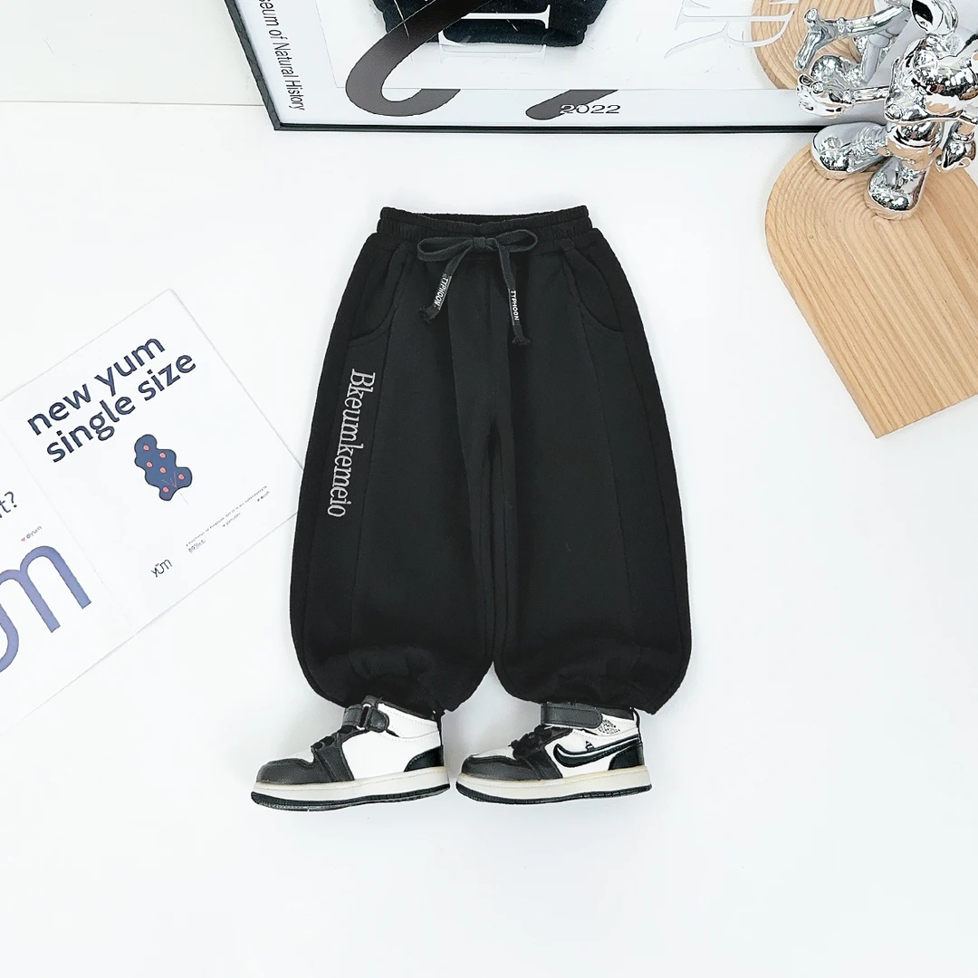 儿童新加绒裤子男童运动裤2024新款秋冬装 D-YC6932 悠悠童话童装