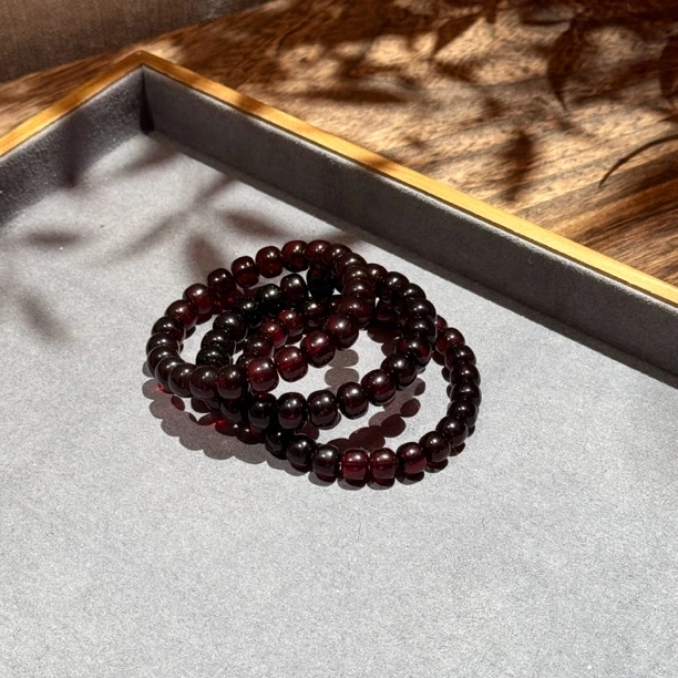 【景滢】天然琥珀5A血珀老型单圈素手串手链女经典百搭多样性发其一