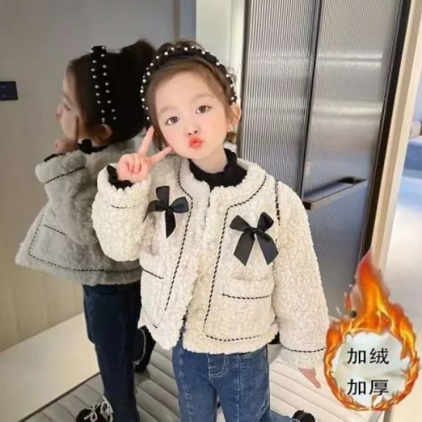 女童外套春秋款2023新款洋气冬季女宝宝小香风女孩衣服儿童装秋装