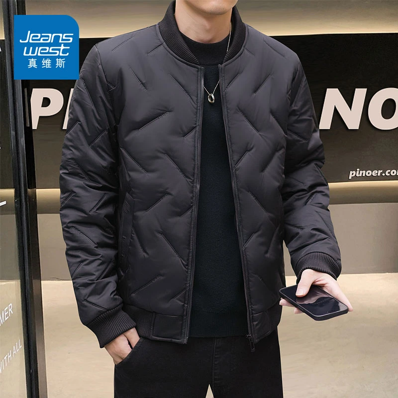 真维斯2025秋冬新款男士棉衣轻薄保暖棒球领棉服休闲修身外套9882
