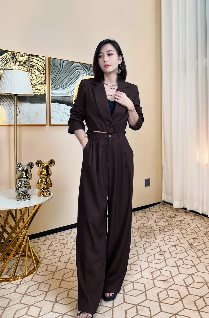 【清】2024西装套装气质减龄阔腿裤/秋冬新品爆款
