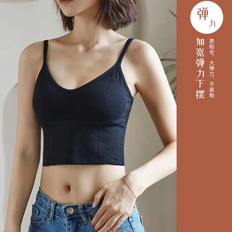 2023夏爆款美背上衣女吊带内搭外穿修身款调节收腰运动夏季网红