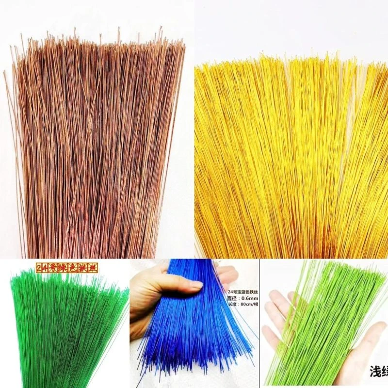 手工串珠铁丝24号金黄色绿色咖色银色手工珠花软铁丝定型细铁丝
