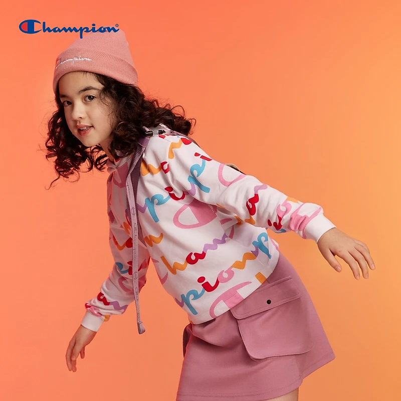 【儿童节礼物】Champion卫衣童装春秋洋气宽松连帽套头衫EG-XSW07