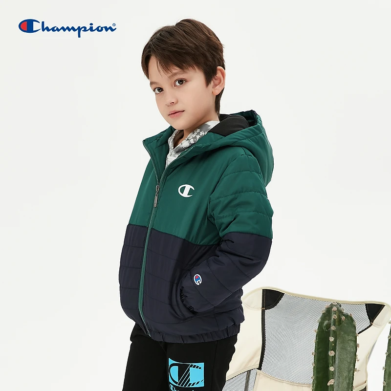 【儿童节礼物】Champion童装冬季新款连帽棉服厚款保暖外套CK-WS601