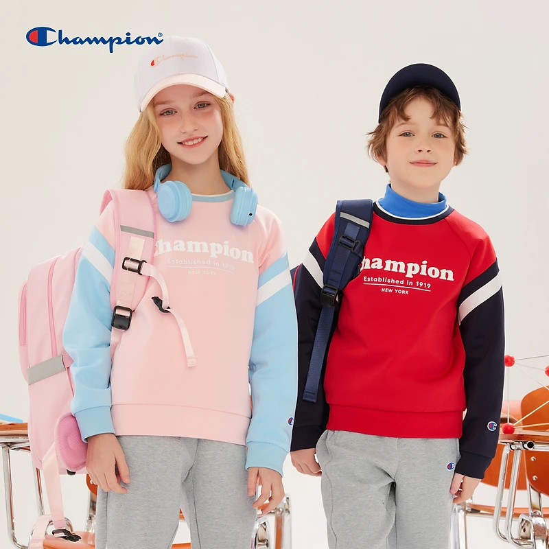 【儿童节礼物】Champion卫衣春秋季拼色套头衫EB-ZSW18