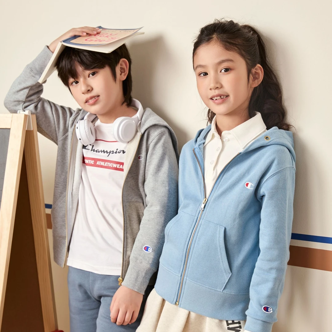 【毛圈】Champion冠军童装秋经典简约连帽开衫卫衣外套CK-Y102-1