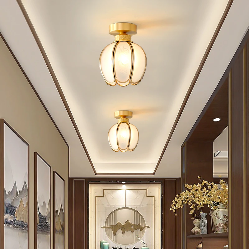 中国风禅意全铜实木壁灯新中式客厅背景墙灯卧室床头灯轻奢家用