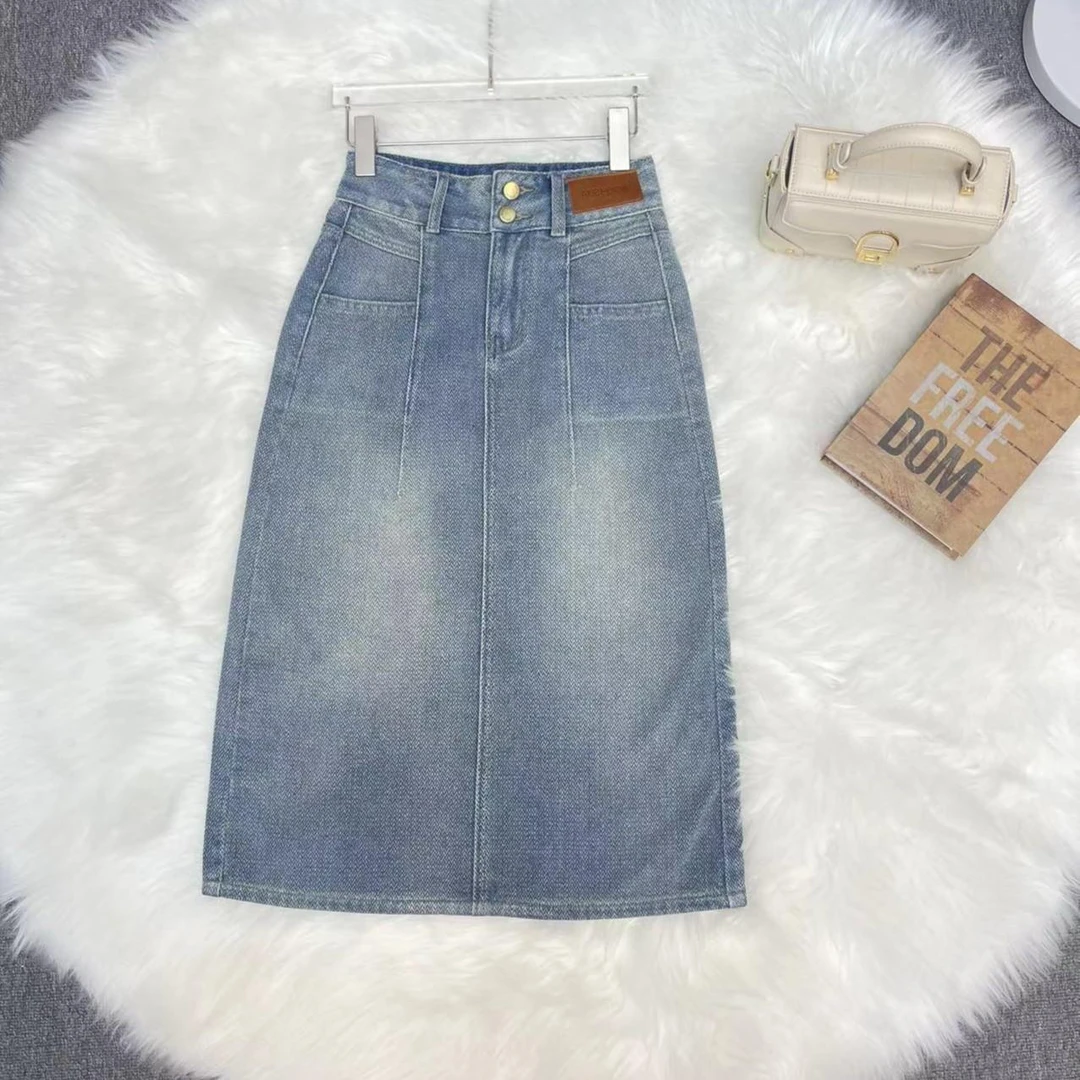 【1097】夏季新款韩版星空纹牛仔裙子女中长裙透气包臀显瘦