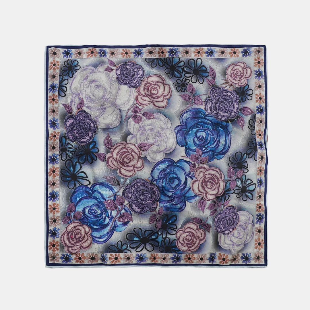 【法国原创 诗韵花语】90*90丝毛方巾丝巾搭配气质时尚百搭