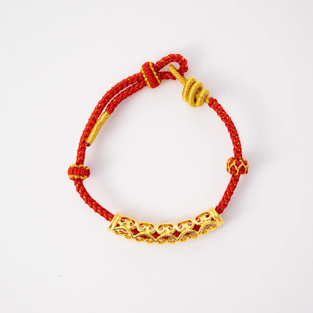 00 足金饰品 如意弯管 赠绳子 C0052多退少补