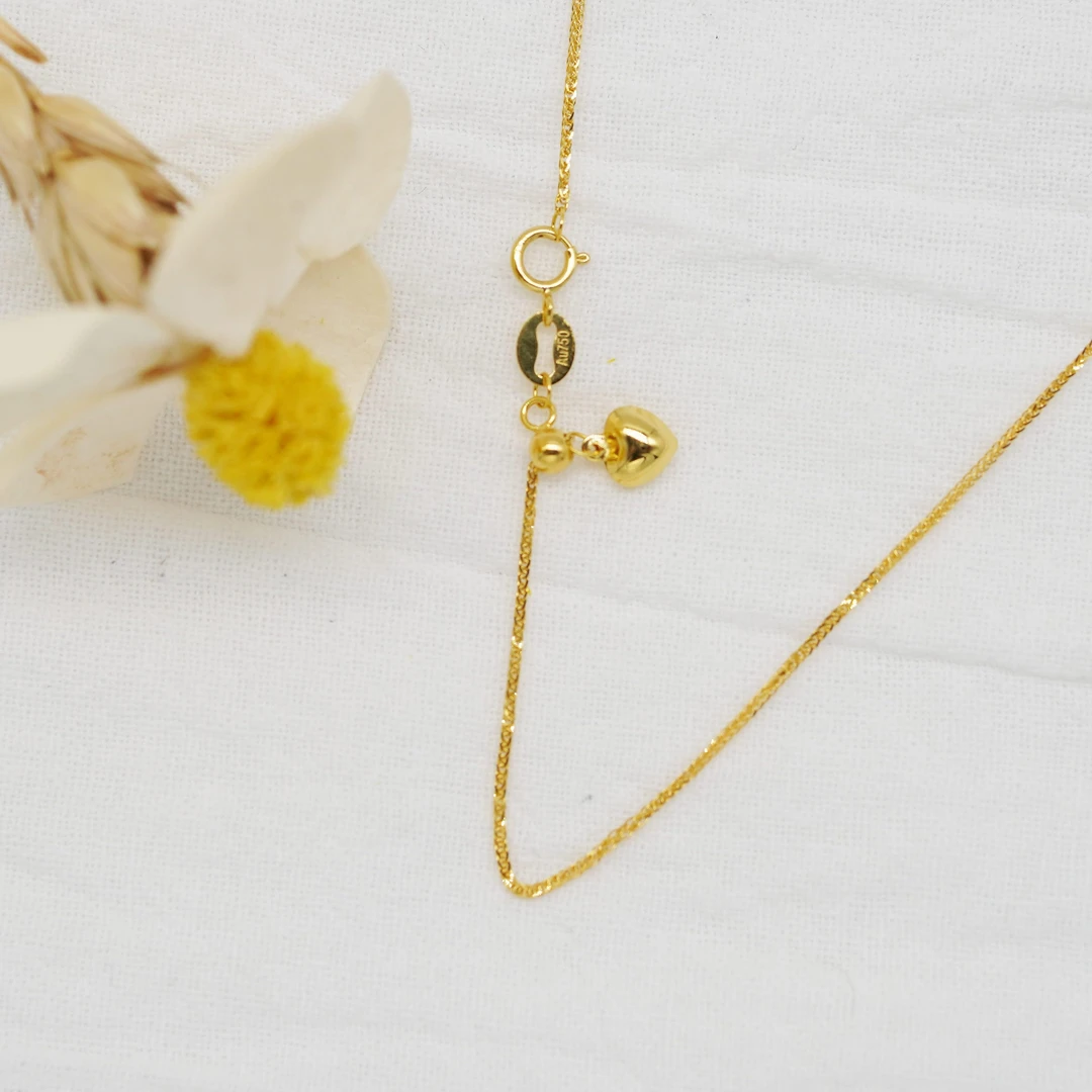 *00 K黄桃心肖邦细款项链 45厘米 18k金AU750 E453 克重多退少补