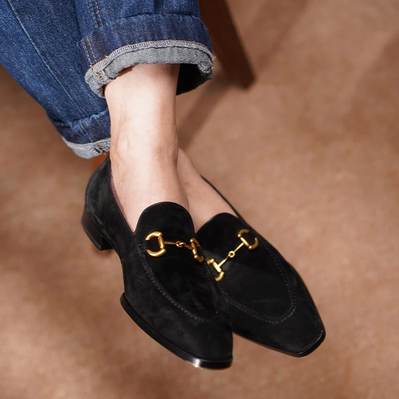 北町【悠悠我心】马衔扣时尚百搭低帮方头男士夏季透气休闲男皮鞋