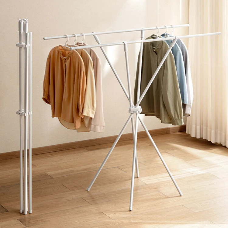 晾衣架阳台家用室内落地可折叠简易挂衣架小户型被子晾晒架晒衣架