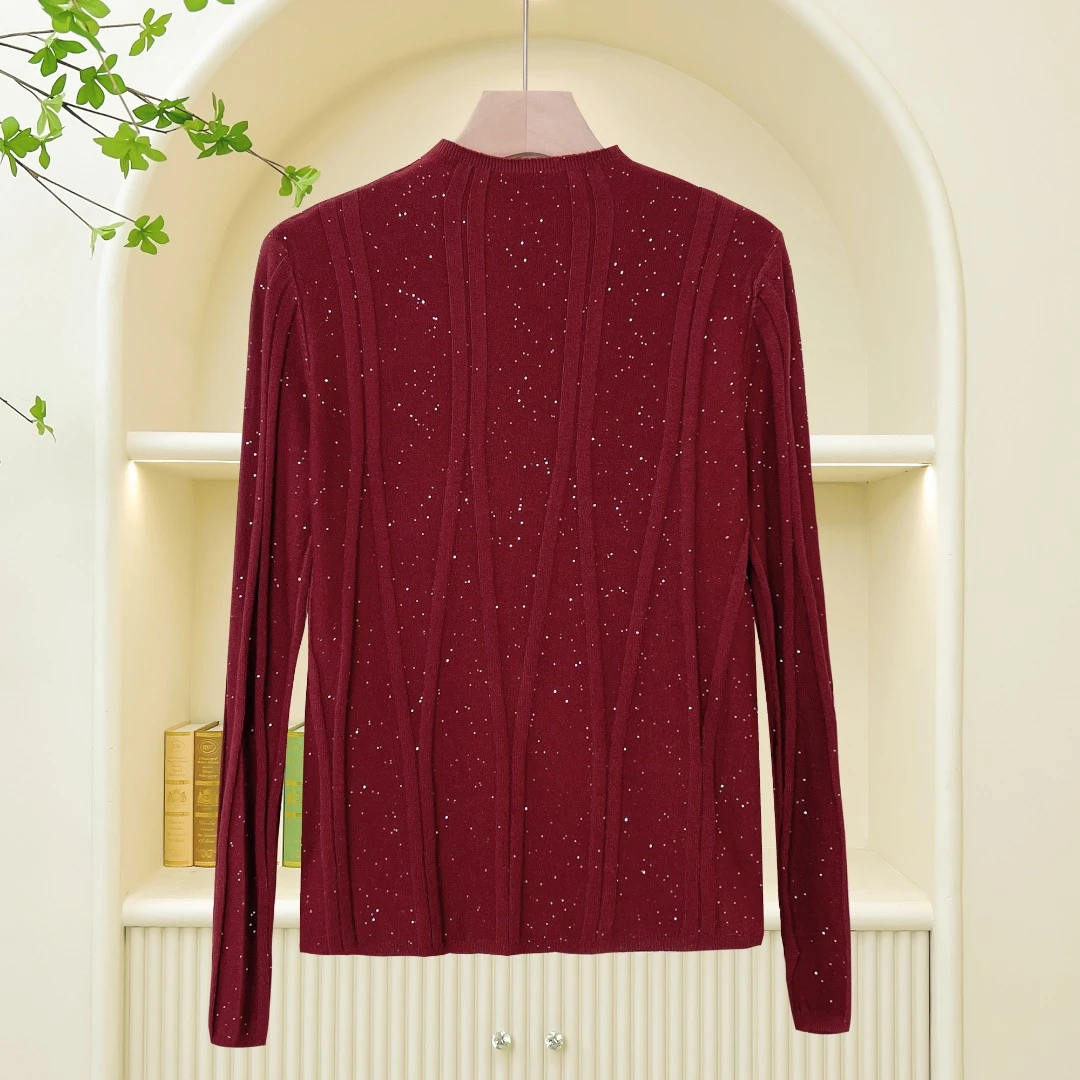 妈妈秋装针织T恤衫洋气打底小衫毛衣40岁50洋气质阔太中老年女装