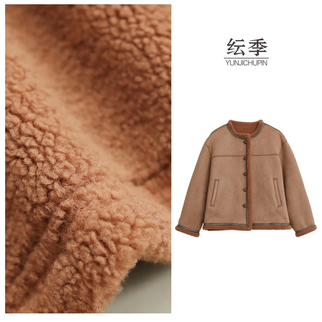 【纭季原创】衣长61 简约复古冬保暖加厚文艺纯色通勤外套D241591