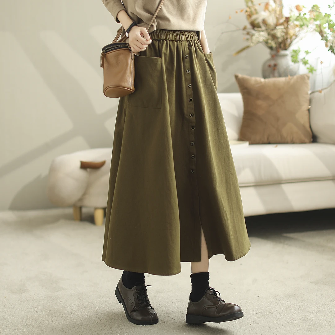 【纭季原创】裙长81 新款宽松显瘦百搭半身裙女A567