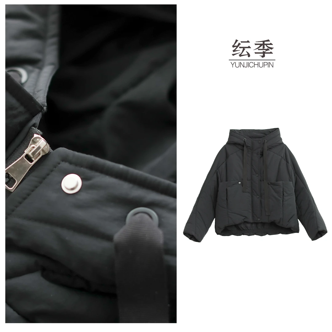 【纭裳定制】衣长58 冬季通勤宽松百搭纯色休闲棉服外套女D241655