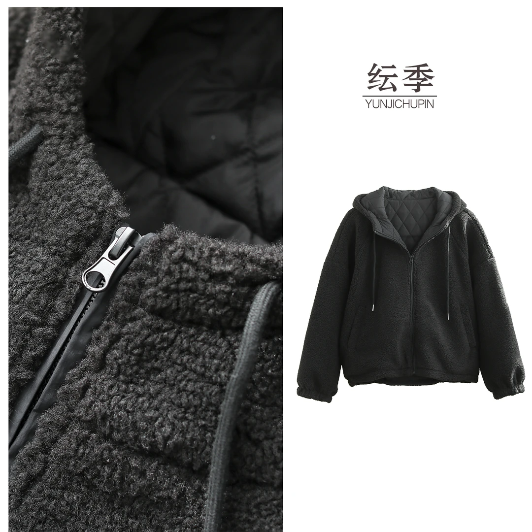 【纭裳定制】衣长63 日常通勤秋冬时尚百搭连帽休闲棉服女D241559