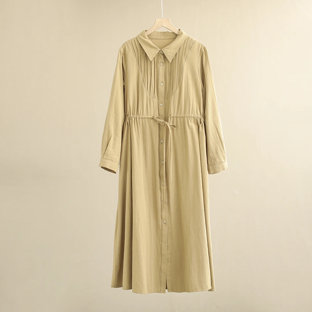 【纭季原创】裙长115 新款气质女装百搭休闲中长款连衣裙a1798