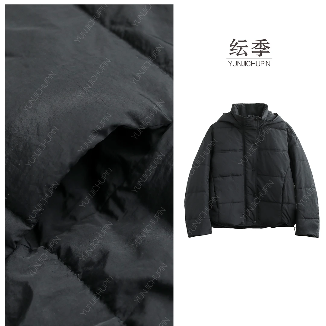 【纭季原创】衣长62 秋冬款连帽百搭时尚通勤保暖显瘦棉服D241422