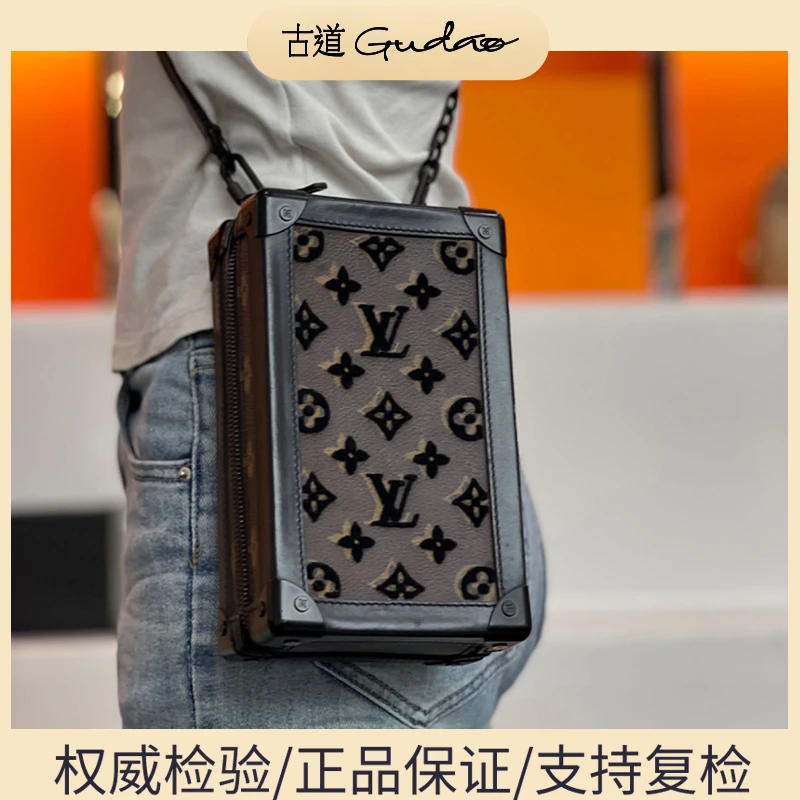95新 LouisVuitton/路易威登 老花竖版相机包盒子包单肩斜挎包