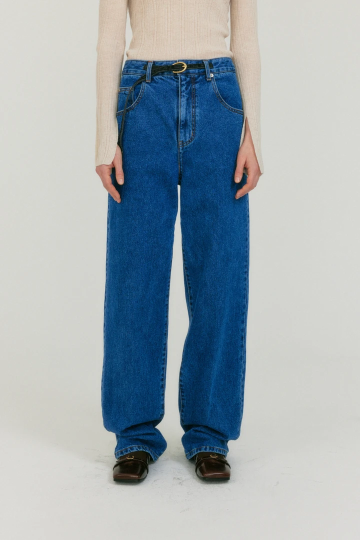 【设计师品牌】EENK 自带腰带牛仔裤