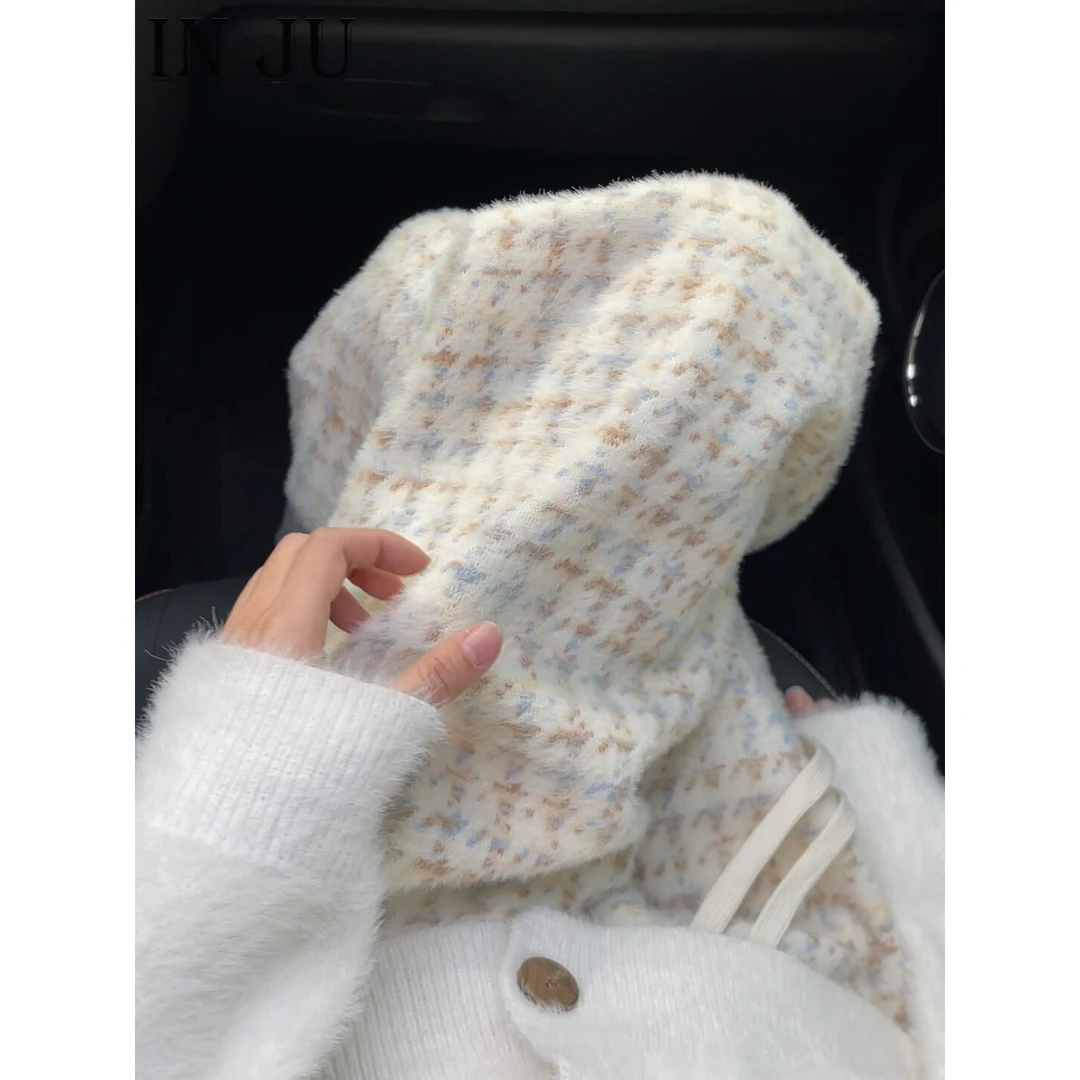 韩系千鸟格阔腿裤女2024秋冬加绒垂感高腰小个子休闲慵懒风山本裤