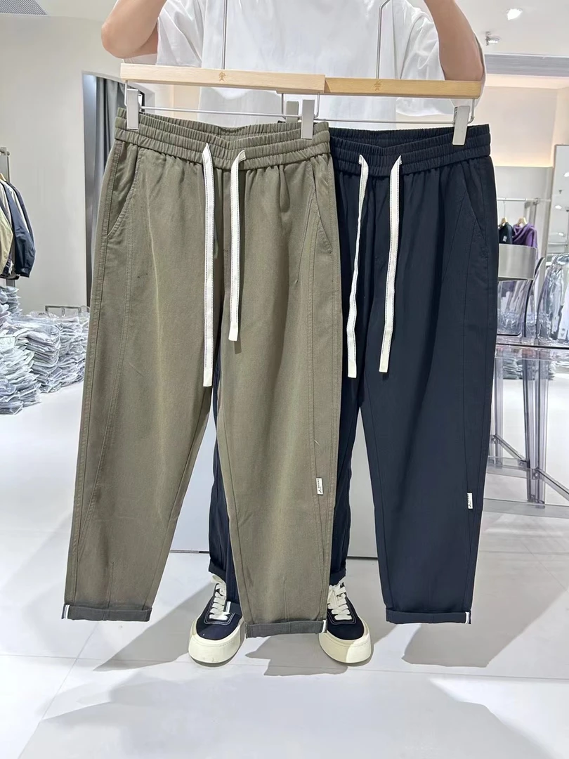 秋冬新款男款休闲裤时尚百搭加厚宽松抽绳高档潮流水洗棉直筒808