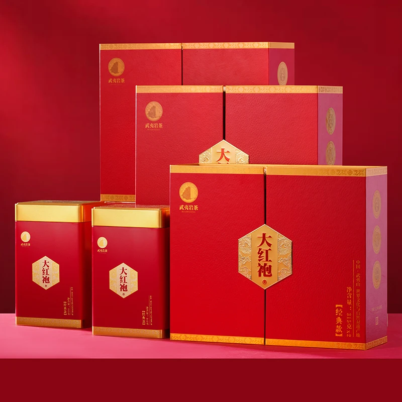 解茶人2023年武夷山大红袍茶叶礼盒装高档岩茶乌龙茶3*630克一箱