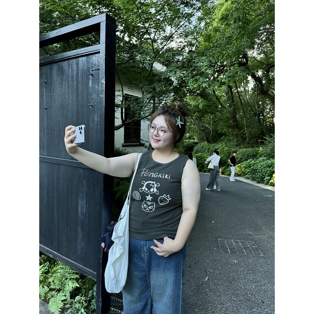 老章和小胖PONGKIKI回到90s亚文化辣妹背心女夏大码外穿内搭吊带